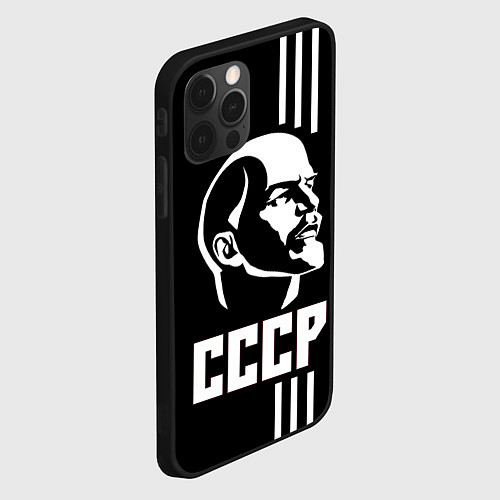 Чехол iPhone 12 Pro Max СССР Ленин / 3D-Черный – фото 2