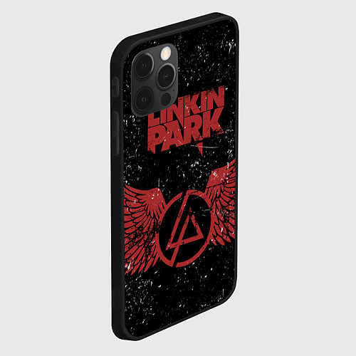 Чехол iPhone 12 Pro Max Linkin Park: Red Airs / 3D-Черный – фото 2