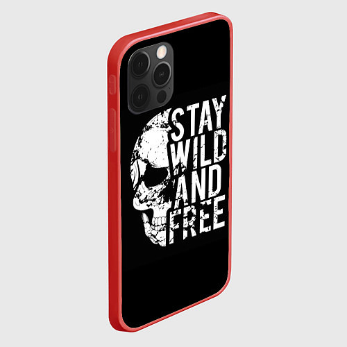 Чехол iPhone 12 Pro Max Stay wild and free / 3D-Красный – фото 2