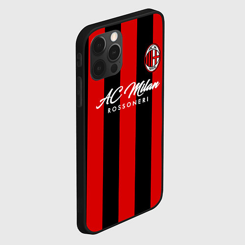 Чехол iPhone 12 Pro Max AC Milan / 3D-Черный – фото 2
