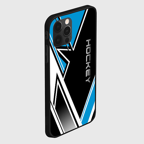 Чехол iPhone 12 Pro Max Hockey black blue white / 3D-Черный – фото 2