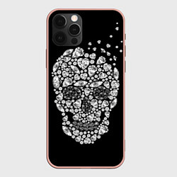 Чехол для iPhone 12 Pro Max Diamond Skull, цвет: 3D-светло-розовый