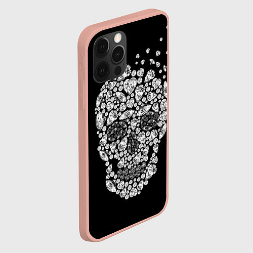 Чехол iPhone 12 Pro Max Diamond Skull / 3D-Светло-розовый – фото 2