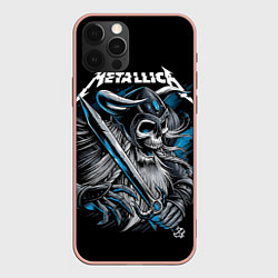 Чехол для iPhone 12 Pro Max Metallica, цвет: 3D-светло-розовый