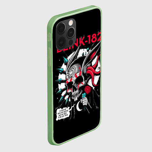 Чехол iPhone 12 Pro Max Blink-182: Death Punk / 3D-Салатовый – фото 2