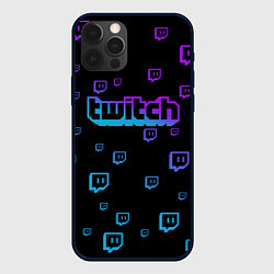 Чехол для iPhone 12 Pro Max Twitch: Neon Style, цвет: 3D-черный