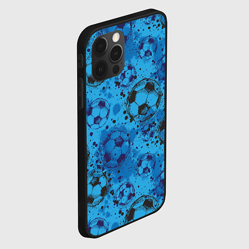 Чехол iPhone 12 Pro Max Футбольные мячи / 3D-Черный – фото 2