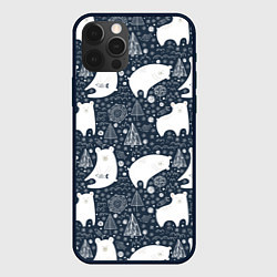 Чехол для iPhone 12 Pro Max Белые медведи, цвет: 3D-черный