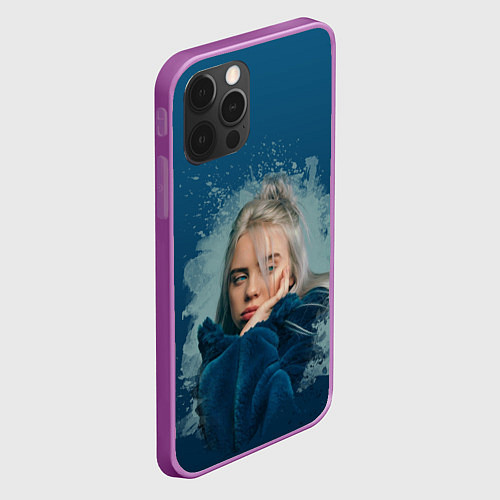 Чехол iPhone 12 Pro Max Billie Eilish: My strange addiction / 3D-Сиреневый – фото 2