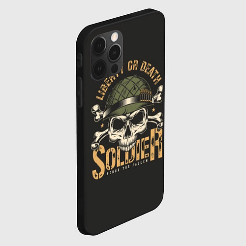 Чехол iPhone 12 Pro Max Soldier - liberty or death / 3D-Черный – фото 2