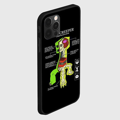 Чехол iPhone 12 Pro Max The Creeper / 3D-Черный – фото 2