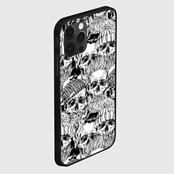 Чехол для iPhone 12 Pro Max Hipster skulls, цвет: 3D-черный — фото 2