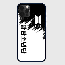 Чехол для iPhone 12 Pro Max BTS: White & Black, цвет: 3D-черный