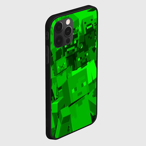Чехол iPhone 12 Pro Max Minecraft game characters / 3D-Черный – фото 2