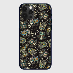 Чехол для iPhone 12 Pro Max День мертвых - звери и птицы, цвет: 3D-черный