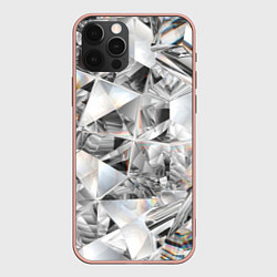 Чехол для iPhone 12 Pro Max Бриллиантовый блеск, цвет: 3D-светло-розовый