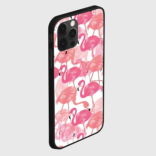 Чехол iPhone 12 Pro Max Рай фламинго / 3D-Черный – фото 2