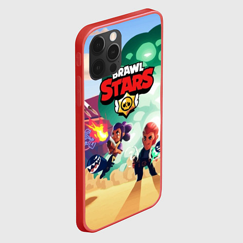 Чехол iPhone 12 Pro Max Brawl Stars / 3D-Красный – фото 2