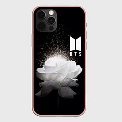 Чехол для iPhone 12 Pro Max BTS Flower, цвет: 3D-светло-розовый