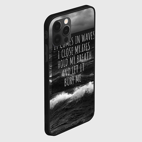 Чехол iPhone 12 Pro Max Bring Me The Horizon - it comes in waves / 3D-Черный – фото 2