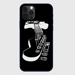 Чехол для iPhone 12 Pro Max Гитара черно - белая, цвет: 3D-черный