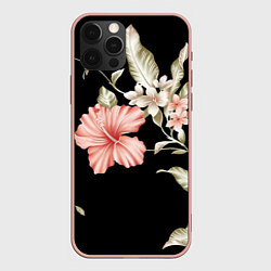 Чехол для iPhone 12 Pro Max Красивые Цветочки, цвет: 3D-светло-розовый