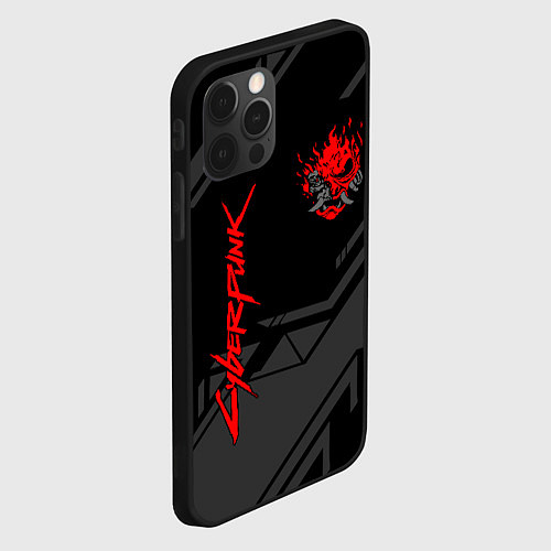 Чехол iPhone 12 Pro Max Cyberpunk 2077: Grey Samurai / 3D-Черный – фото 2