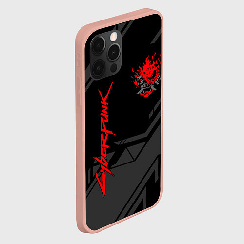 Чехол iPhone 12 Pro Max Cyberpunk 2077: Grey Samurai / 3D-Светло-розовый – фото 2