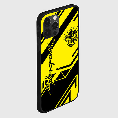 Чехол iPhone 12 Pro Max Cyberpunk 2077: Yellow Samurai / 3D-Черный – фото 2