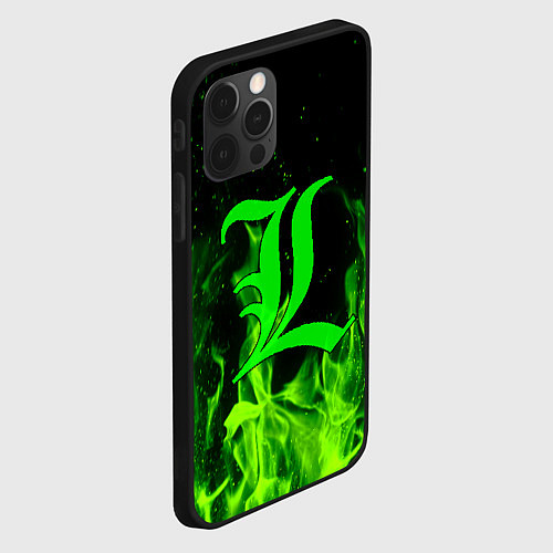 Чехол iPhone 12 Pro Max L letter flame / 3D-Черный – фото 2