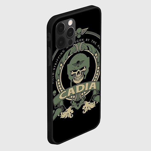 Чехол iPhone 12 Pro Max Вархаммер - Cadia skull / 3D-Черный – фото 2