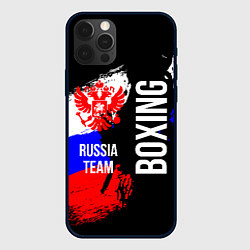 Чехол для iPhone 12 Pro Max Boxing Russia Team и герб РФ, цвет: 3D-черный