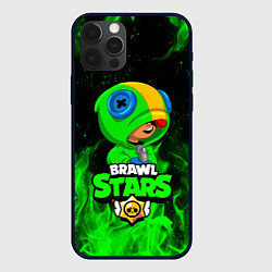 Чехол для iPhone 12 Pro Max BRAWL STARS LEON ЛЕОН ЗЕЛЁНЫЙ ОГОНЬ, цвет: 3D-черный