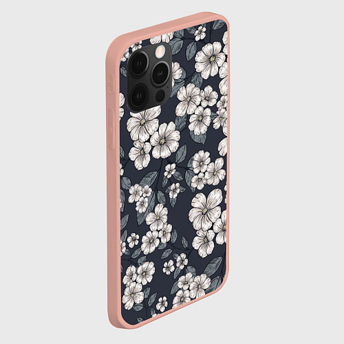Чехол iPhone 12 Pro Max Цветочный букет / 3D-Светло-розовый – фото 2