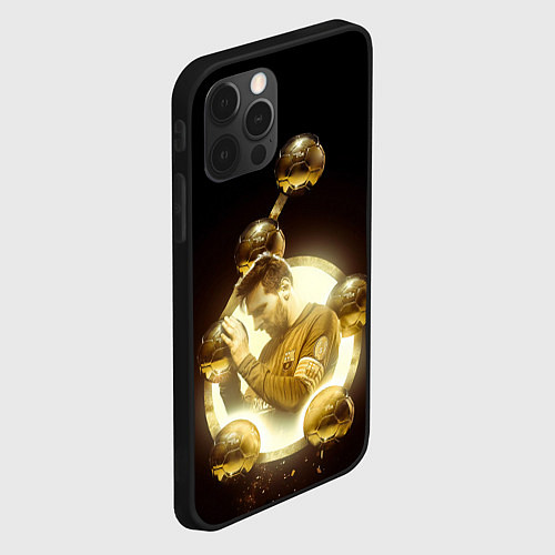 Чехол iPhone 12 Pro Max Месси шестикратный / 3D-Черный – фото 2