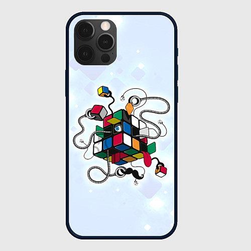 Чехол iPhone 12 Pro Max Кубик Рубика / 3D-Черный – фото 1