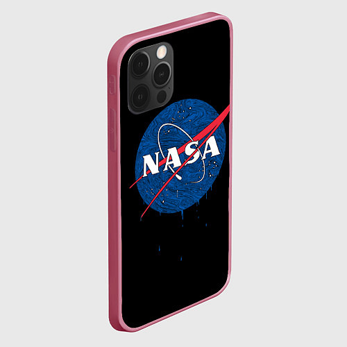 Чехол iPhone 12 Pro Max NASA Краски / 3D-Малиновый – фото 2