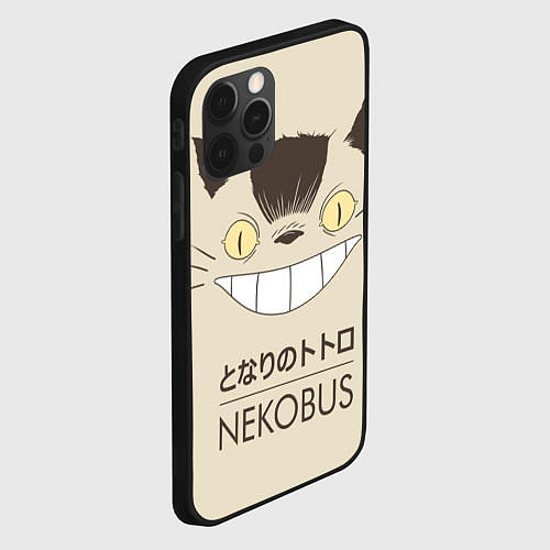 Чехол iPhone 12 Pro Max Мой сосед Тоторо Nekobus / 3D-Черный – фото 2