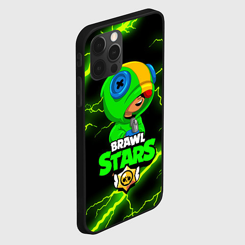 Чехол iPhone 12 Pro Max BRAWL STARS LEON / 3D-Черный – фото 2