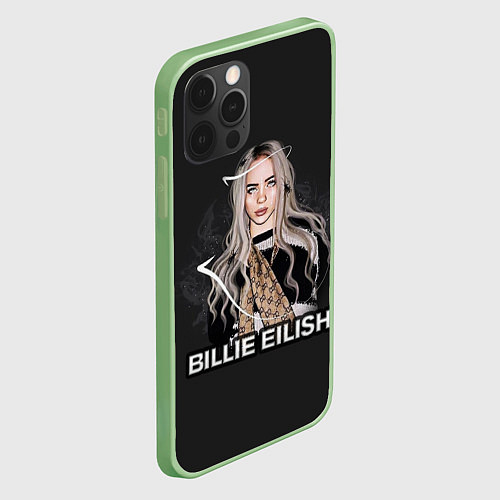 Чехол iPhone 12 Pro Max BILLIE EILISH / 3D-Салатовый – фото 2