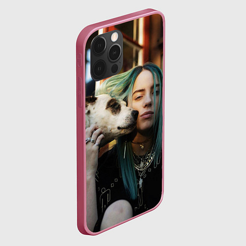 Чехол iPhone 12 Pro Max BILLIE EILISH / 3D-Малиновый – фото 2