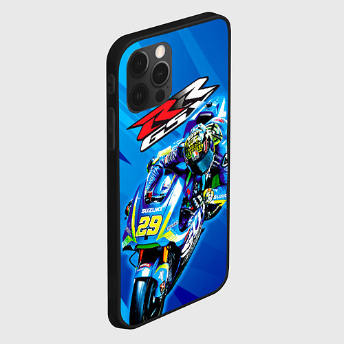 Чехол iPhone 12 Pro Max Suzuki MotoGP / 3D-Черный – фото 2