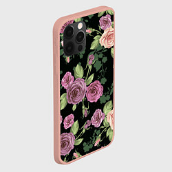 Чехол для iPhone 12 Pro Max Кусты роз, цвет: 3D-светло-розовый — фото 2