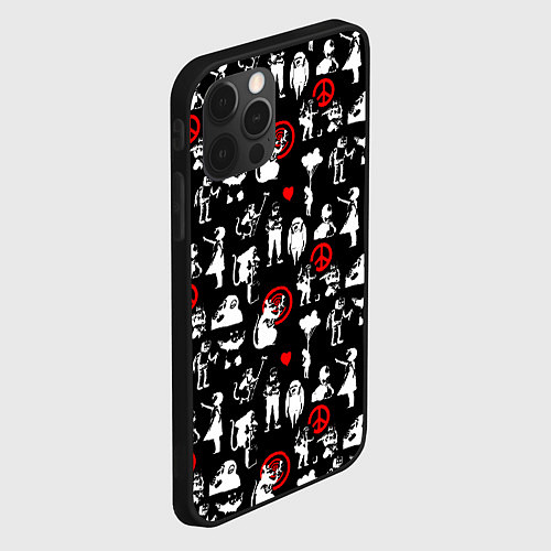 Чехол iPhone 12 Pro Max Banksy / 3D-Черный – фото 2