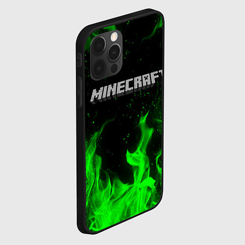 Чехол iPhone 12 Pro Max MINECRAFT / 3D-Черный – фото 2