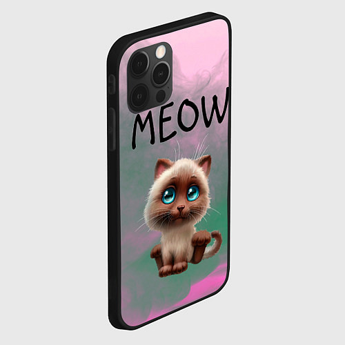 Чехол iPhone 12 Pro Max Кошечка / 3D-Черный – фото 2