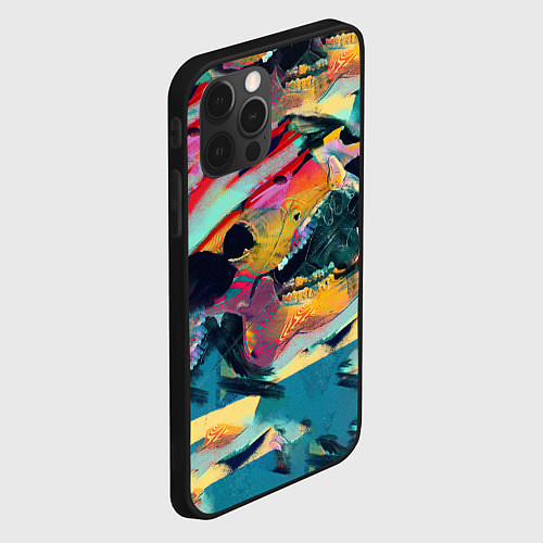 Чехол iPhone 12 Pro Max Абстрактный рисунок / 3D-Черный – фото 2