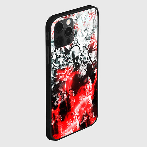 Чехол iPhone 12 Pro Max One-Punch Man Collage / 3D-Черный – фото 2