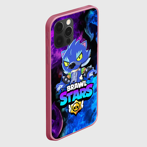 Чехол iPhone 12 Pro Max BRAWL STARS LEON / 3D-Малиновый – фото 2