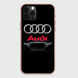 Чехол для iPhone 12 Pro Max AUDI, цвет: 3D-светло-розовый